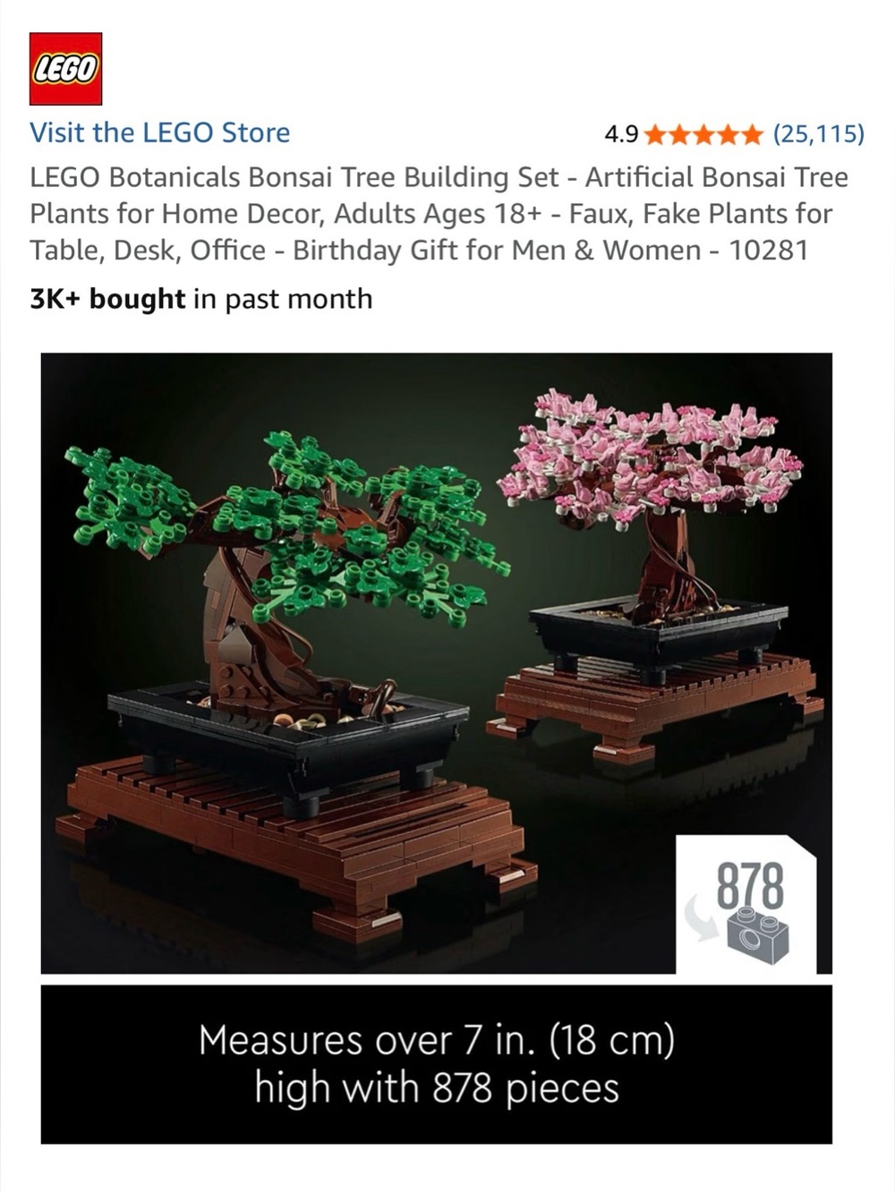 LEGO Botanicals Bonsai Tree Building Set - Open Box - Picture 2 of 6